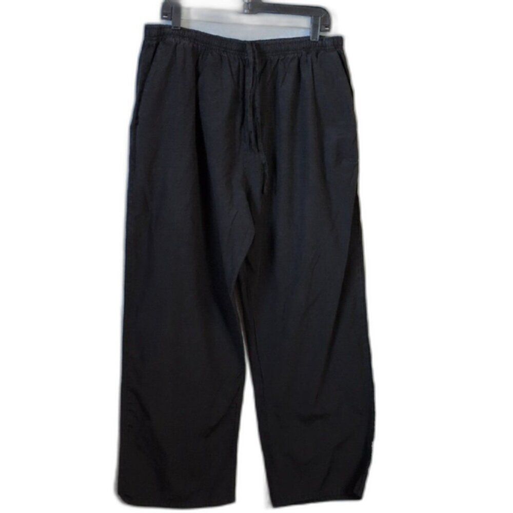 The Scrub Co Black Nurse Scrub Pants Drawstring Elastic Pockets Women's XL